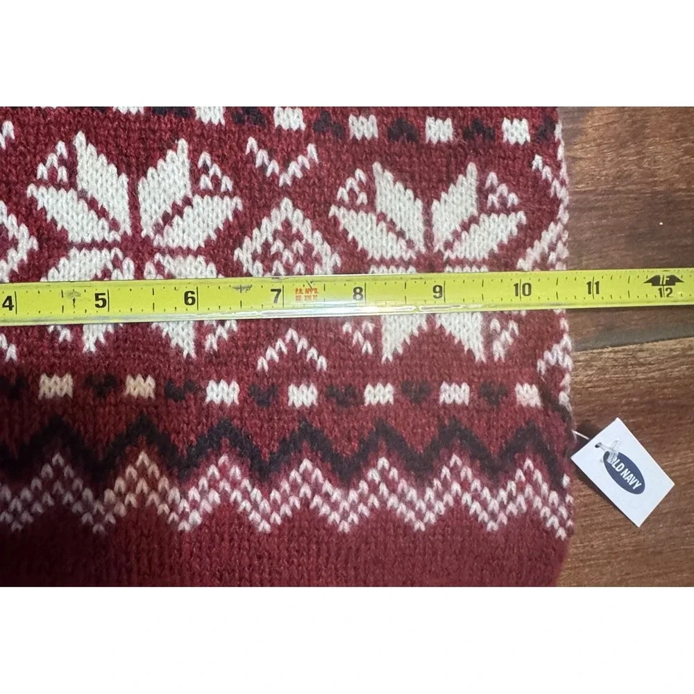 Old Navy Fair Isle Scarf Red/White/ Black  62